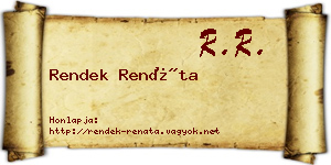 Rendek Renáta névjegykártya